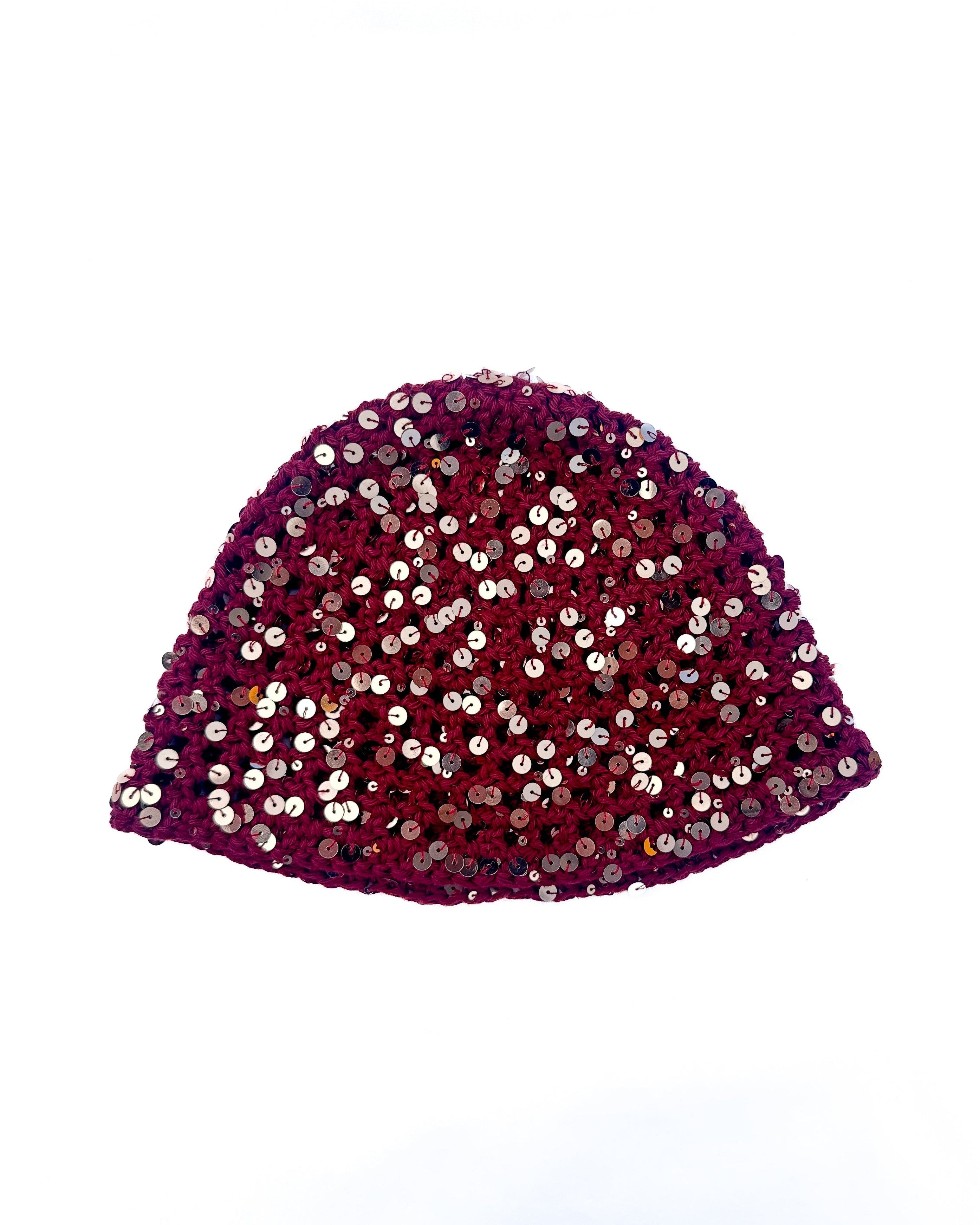 Burgundy Disco Hat